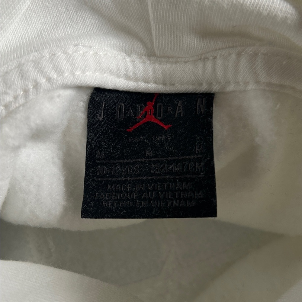 Nike Jordan White Blue “See Me Shine”‎ Fleece Pullover Hoodie Sweatshirt 10-12 M - Picture 10 of 14
